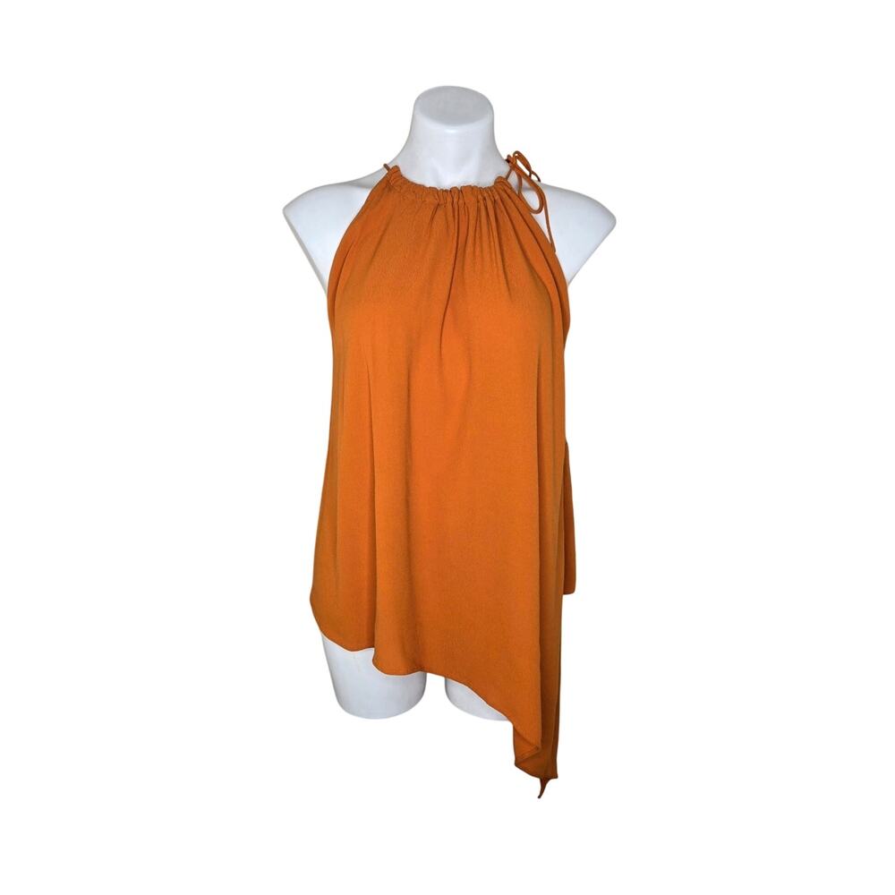 ZARA Sleeveless Asymetrical Halter Top Burnt Orange Size Small